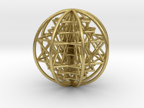 3D Sri Yantra 8 Sided Optimal Large 3" in Natural Brass