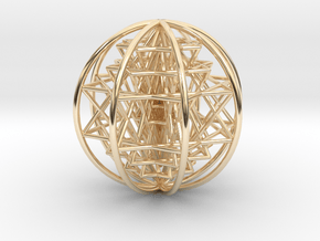 3D Sri Yantra 8 Sided Optimal Large 3" in 14K Yellow Gold