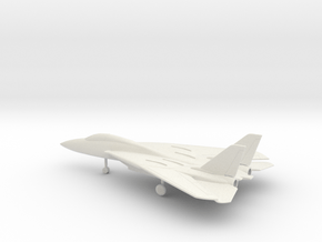 Grumman F-14 Tomcat (swept wings) in White Natural Versatile Plastic: 1:144