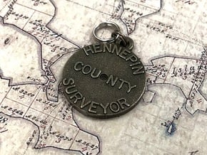 Hennepin County Monument Pendant in Polished Bronzed Silver Steel