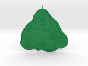 Laughing Buddha pendant in Green Processed Versatile Plastic