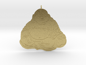 Laughing Buddha pendant in Natural Brass