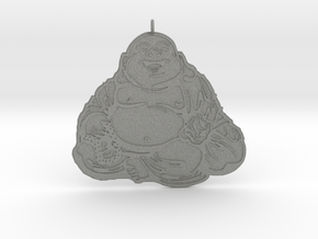 Laughing Buddha pendant in Gray PA12