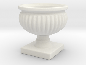 Planter Urn Hollow Form 2017-0010 Porcelain in White Natural Versatile Plastic: 1:12