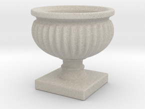 Planter Urn Hollow Form 2017-0010 Porcelain in Natural Sandstone: 1:12