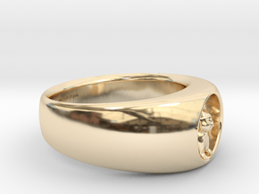 Koala Ring Ø 0.748inch-18.89mm size 9 inscription in 14k Gold Plated Brass