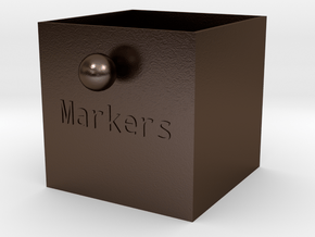 Marker Box - 5x5x5 in Polished Bronze Steel