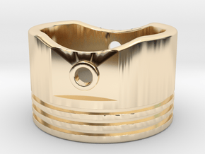 Piston Ring - US Size 10 in 14k Gold Plated Brass