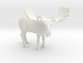 HO Scale Moose in White Natural Versatile Plastic