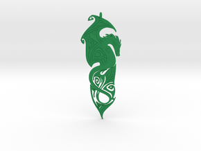 Dragon pendant in Green Processed Versatile Plastic