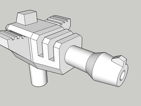 Hurricane Pistol (5mm handle) in White Processed Versatile Plastic