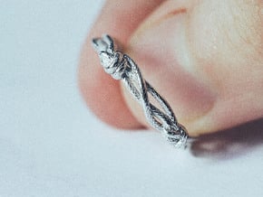 Rope ring in Polished Silver: 5 / 49