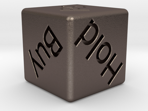 Investor's Dice in Polished Bronzed-Silver Steel