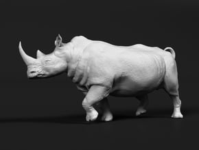 White Rhinoceros 1:45 Running Male in White Natural Versatile Plastic