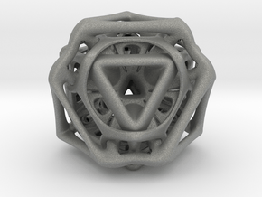 Ported looped Tetrahedron color 8.5x7.3x8 cm  in Gray PA12