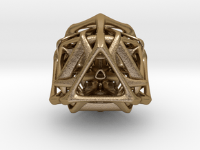 Ported looped Tetrahedron steel 8.5x7.3x8 cm  in Polished Gold Steel