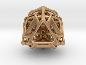 Ported looped Tetrahedron steel 8.5x7.3x8 cm  in Natural Bronze