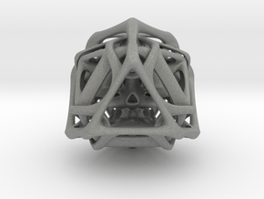 Ported looped Tetrahedron steel 8.5x7.3x8 cm  in Gray PA12