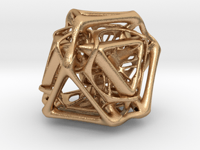 Ported looped Tetrahedron Plastic 5.6x4.8x5.3 cm  in Natural Bronze