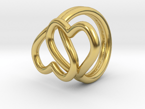 Knotted Hearts Ring in Polished Brass: 4.5 / 47.75