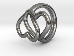 Knotted Hearts Ring in Polished Silver: 4.5 / 47.75