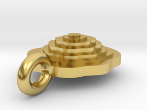 Interlocking Topography Pendant in Polished Brass