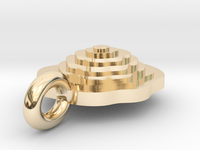 Interlocking Topography Pendant in 14k Gold Plated Brass