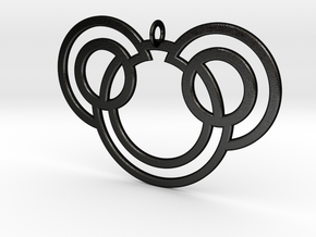 Bunny Pendant in Matte Black Steel: Extra Small