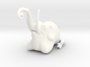 Jakuchu Elephant in White Processed Versatile Plastic