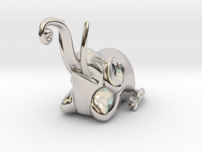 Jakuchu Elephant in Rhodium Plated Brass