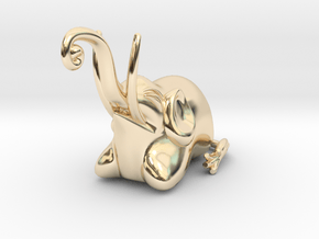 Jakuchu Elephant in 14k Gold Plated Brass