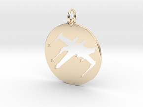 X-Wing Pendant  in 14k Gold Plated Brass