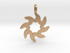 Sun pendant in Natural Bronze: Small