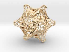 Icosahedron modified organic  in 14k Gold Plated Brass