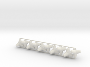 Tetrapod - 2 ton size (x10) in White Natural Versatile Plastic: 1:64 - S