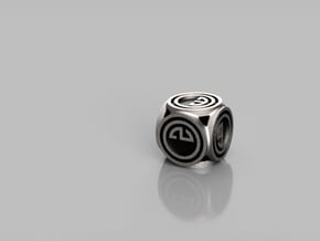 Rounded Game Dice in Polished Bronzed-Silver Steel