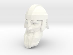 dwarf head 4 with helmet in White Processed Versatile Plastic