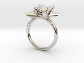 Gift Bow Ring in Rhodium Plated Brass: 5.5 / 50.25