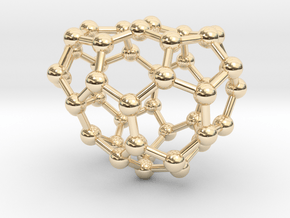 0672 Fullerene c44-44 c1 in 14k Gold Plated Brass