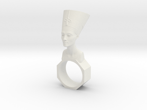 Nefertiti ring in White Natural Versatile Plastic