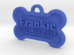 Dog Tag Frankie in Blue Processed Versatile Plastic