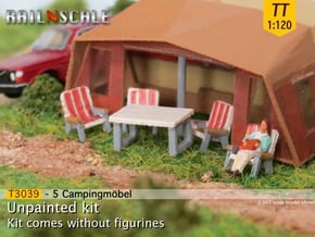 Campingmöbel (TT 1:120) in Tan Fine Detail Plastic