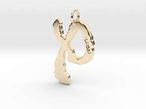 Ring 22 Pendant in 14k Gold Plated Brass