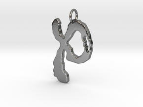 Ring 22 Pendant in Polished Silver