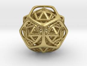 Icosa Dodeca compound  in Natural Brass