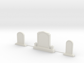 Tombstone Collection in White Natural Versatile Plastic: 1:22.5