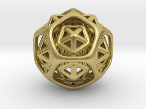 Icosa Dodeca Compound Color in Natural Brass