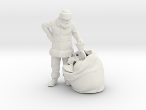 Santa Claus With Toy Bag in White Natural Versatile Plastic: 1:22.5