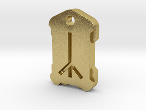 Nordic Rune Letter K in Natural Brass