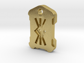 Nordic Rune Letter "KK" in Natural Brass